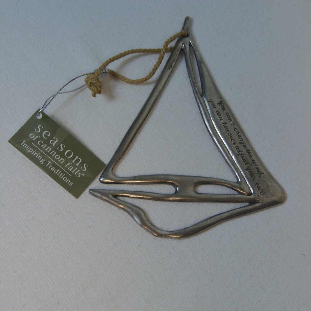Seasons of Cannon Falls Inspiring Traditions Sailboat‎ Ornament Metallic
